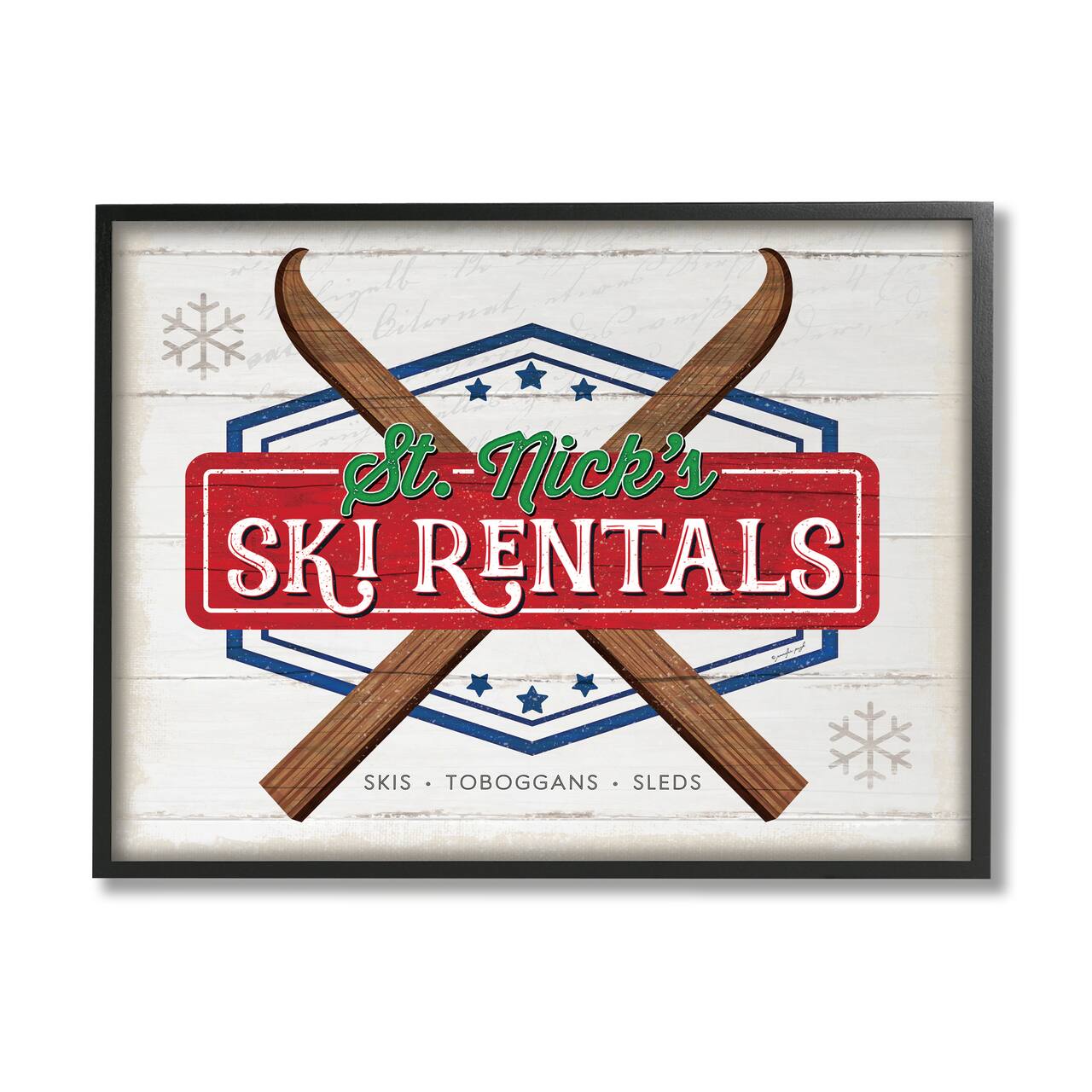 Stupell Industries St. Nick's Ski Rentals Vintage Framed Giclee Art
